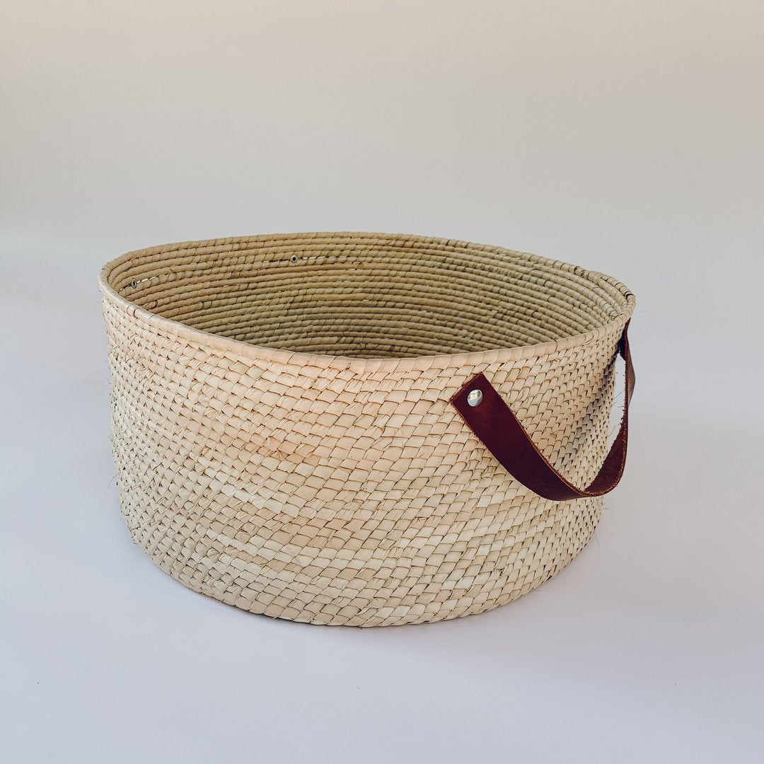 Leather Round Storage Basket  Round leather, Next day delivery