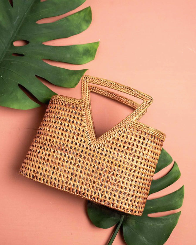 Handwoven Olivia Cane Tote