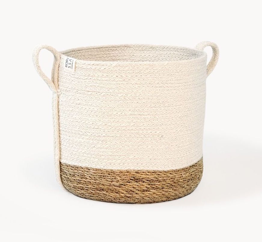 Eco-friendly Ethically Handmade  Organic Fair Trade Sustainable Savar Jute Basket With Side Handles