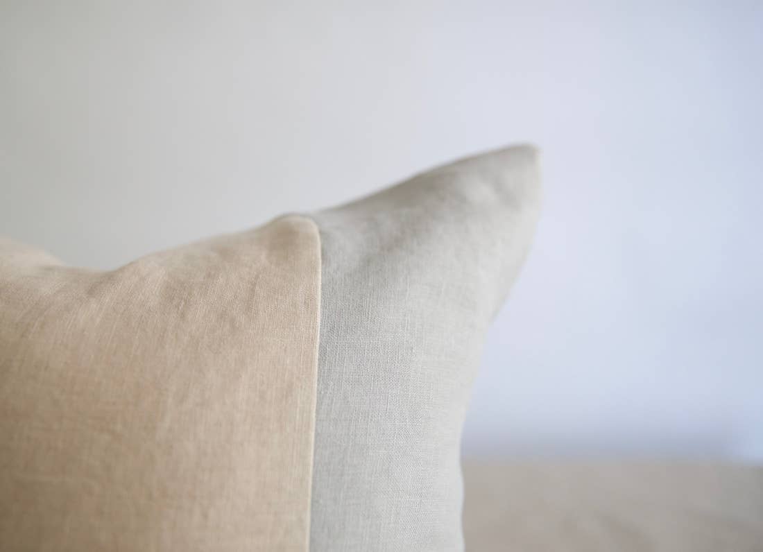 Handmade Square Linen Accent Pillow