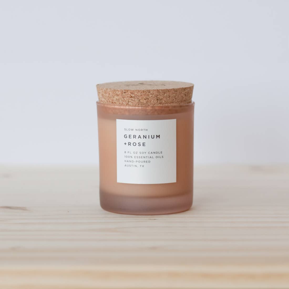 Organic small-batch Handmade Geranium + Rose Scented Candle