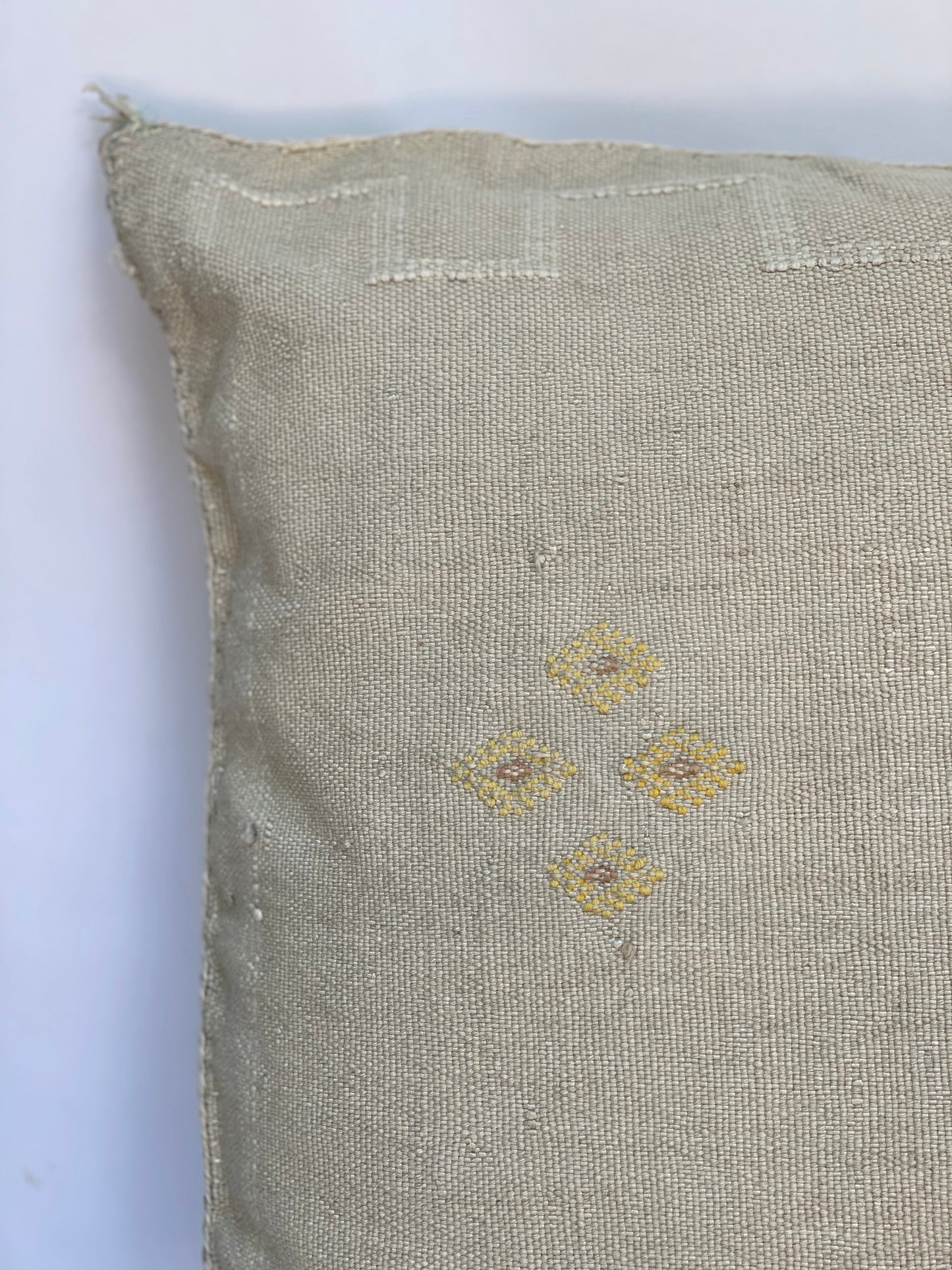Moroccan Silk Sabra Lumbar Pillow Cover in Grey