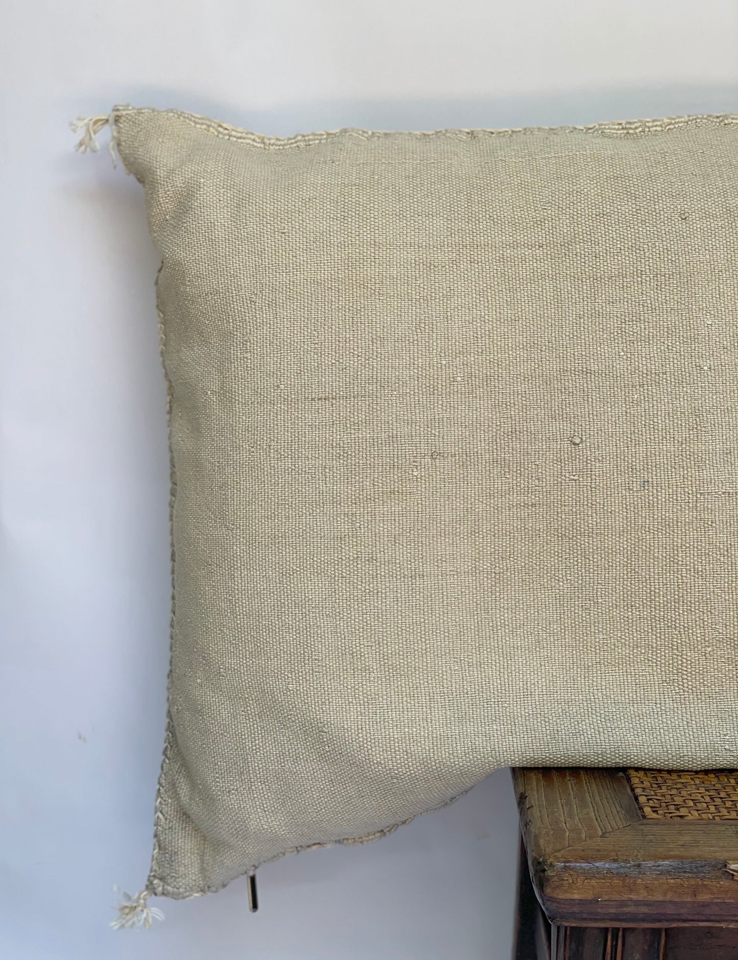 Moroccan Silk Sabra Lumbar Pillow Cover in Grey