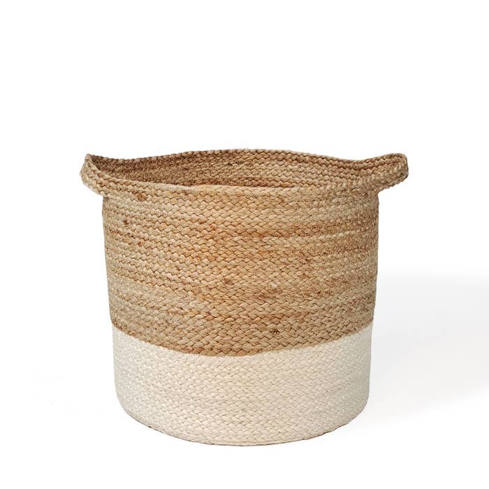 Eco-friendly Ethically Handmade  Fair Trade Sustainable Kata Color block Jute Storage Basket