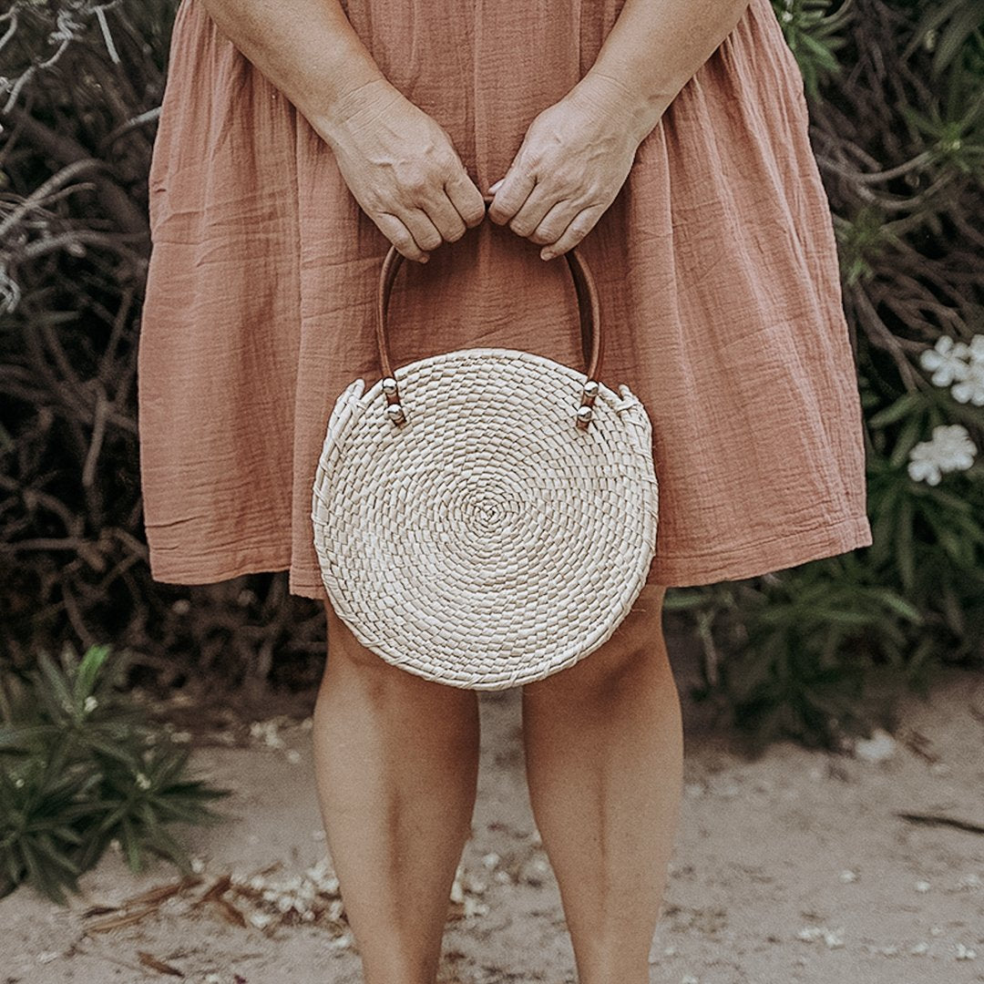 Mia Straw Circle Bag