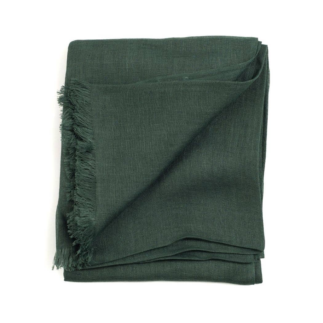 Eco-friendly Ethically Handwoven Organic Small Batch Moss Linen Scarf