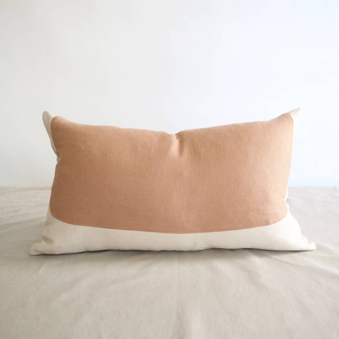 Eco-friendly Ethically Handmade Oval Lumbar Linen Pillow