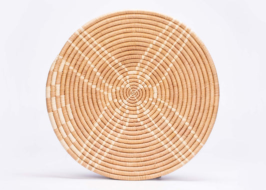 Ethically Handwoven Large Woven African Wall Art Plate from Uganda