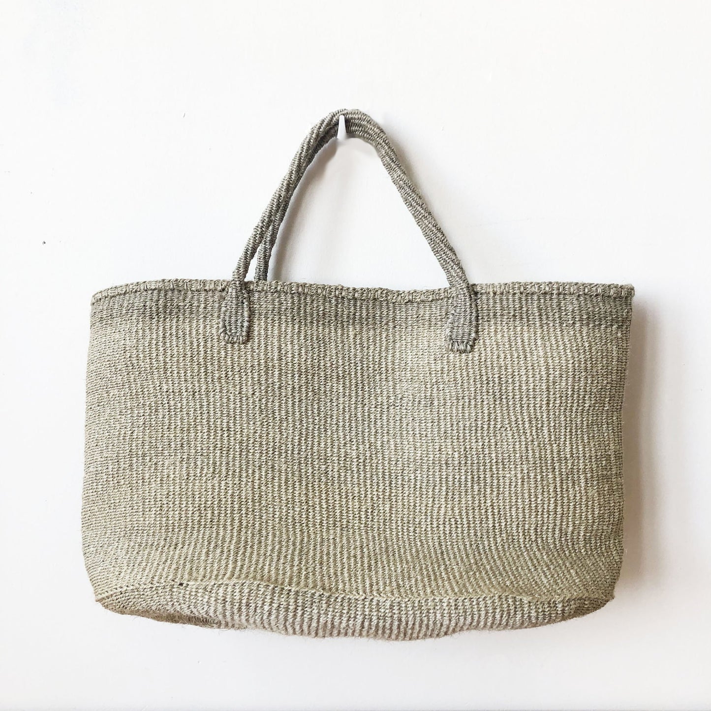 Eco-friendly Ethically Handmade Small Batch Handwoven Grey Sisal Tote